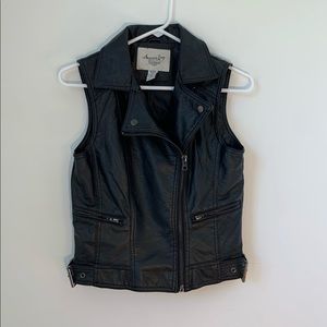 American Rag Moto Biker Faux Leather Vest